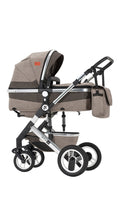 OTROŠKI VOZIČEK ALEMAR 3v1 – Košara, športni del in previjalna torba z zračno strešico