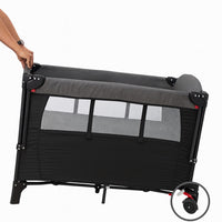 OTROŠKA PRENOSNA POSTELJICA -STAJICA 2v1- z zadrgo, pajčolanom, kolesi in torbo