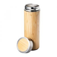 TERMO STEKLENICA bambus & inox z čajnim filtrom – 420 ml